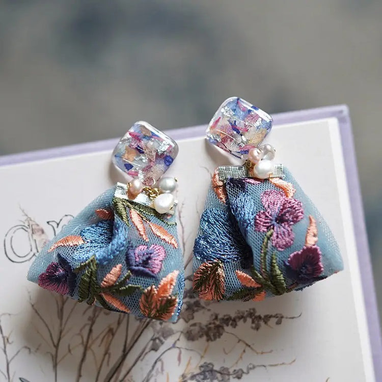 Embroidery earring