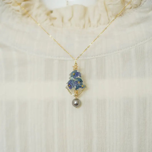 Xmas tree necklace - Blue