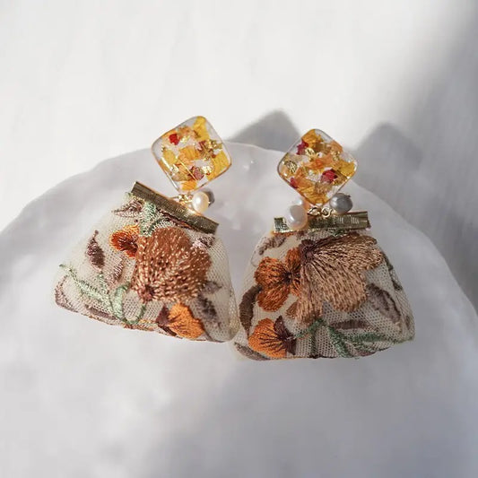 Embroidery earring