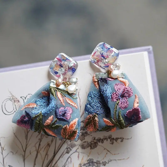 Embroidery earring